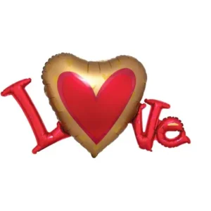 Red & Gold Love Shape