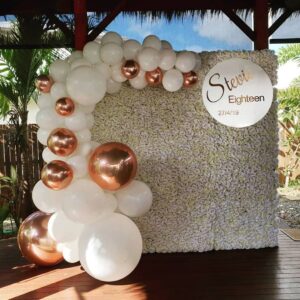 Organic balloon garland decor