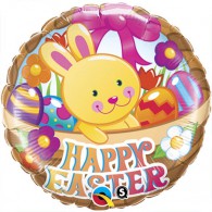 Basket and bunny foil balloon