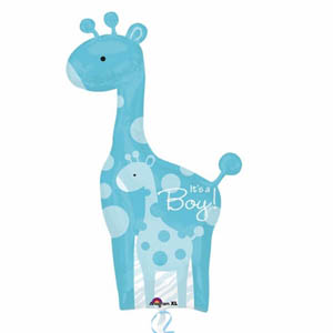Blue It's a boy Giraffe Shape