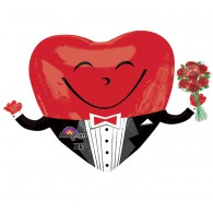 Smiley Heart Guy with Roses
